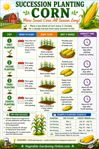 chart of succession planting sweet corn