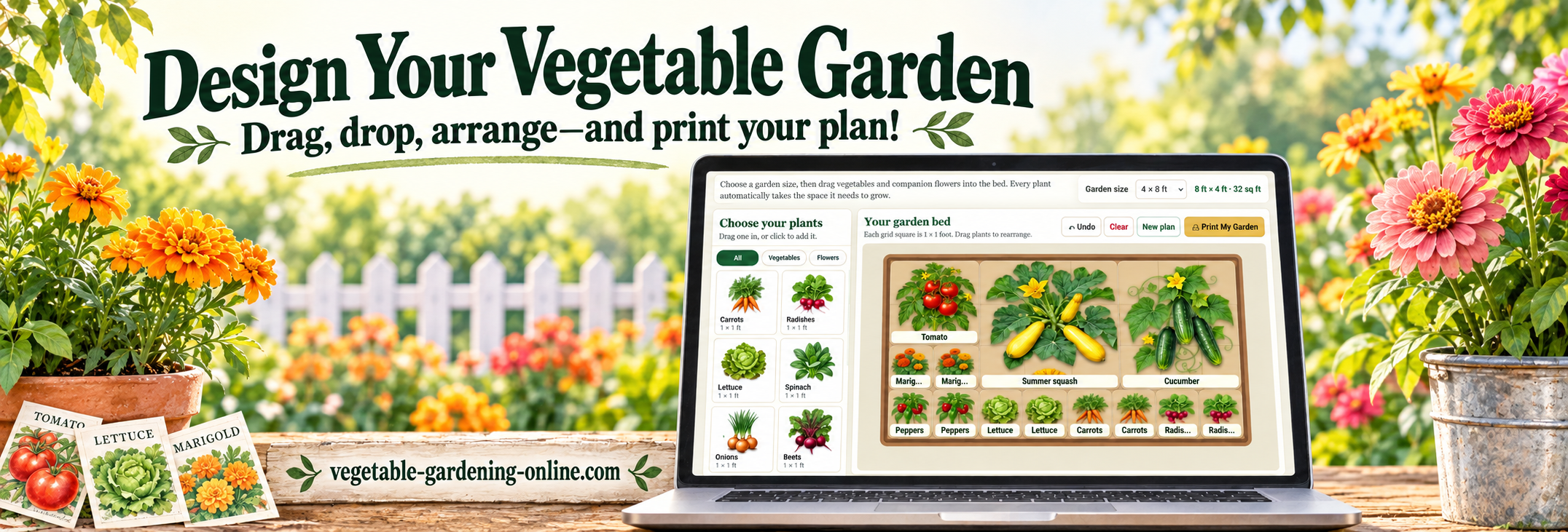 Interactive vegetable garden planner