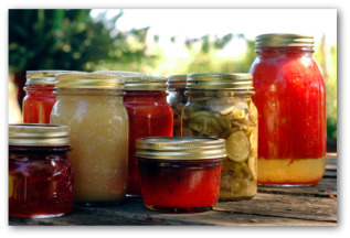 canned vegetables from the garden