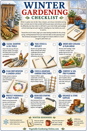 winter season vegetable garden checklist