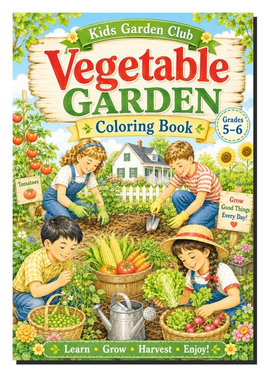 Vegetable garden coloring books