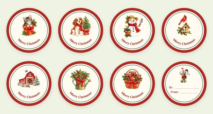 Free printable Christmas gift stickers