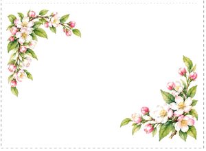 Free printable folded gift card with pink apple blossoms