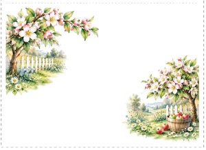 Free printable folded gift card with an apple orchard picture