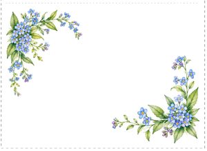 Free printable folded gift card with blue forget-me-not flowers