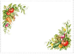 Free printable folded gift card with garden vegetables