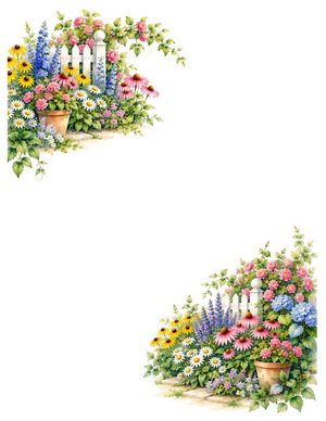 Cottage Garden folded note card