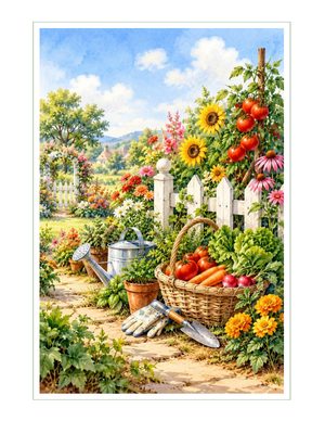 Harvest Basket folded note card