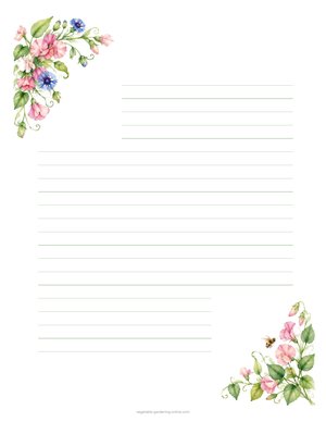 Sweet Pea and Cornflower letter paper