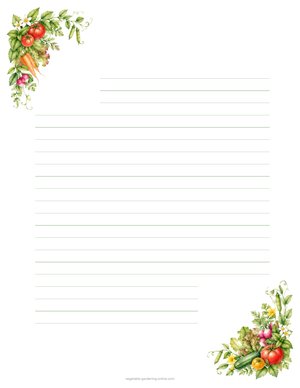 Vegetable Garden letter paper