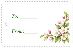 Free printable gift tag with pink apple blossoms