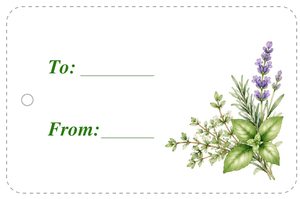 Free printable gift tag with basil, rosemary, thyme, and lavender
