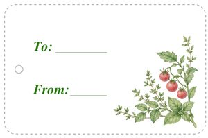 Free printable gift tag with sweet peas and cherry tomatoes