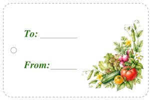 Free printable gift tag with garden vegetables