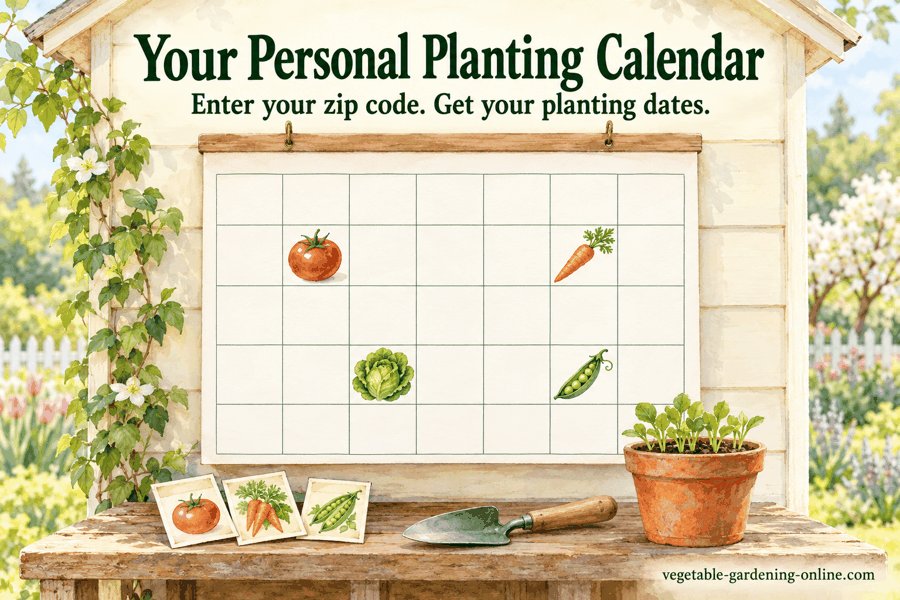 Personalized vegetable planting calendar tool: planting dates by zip code